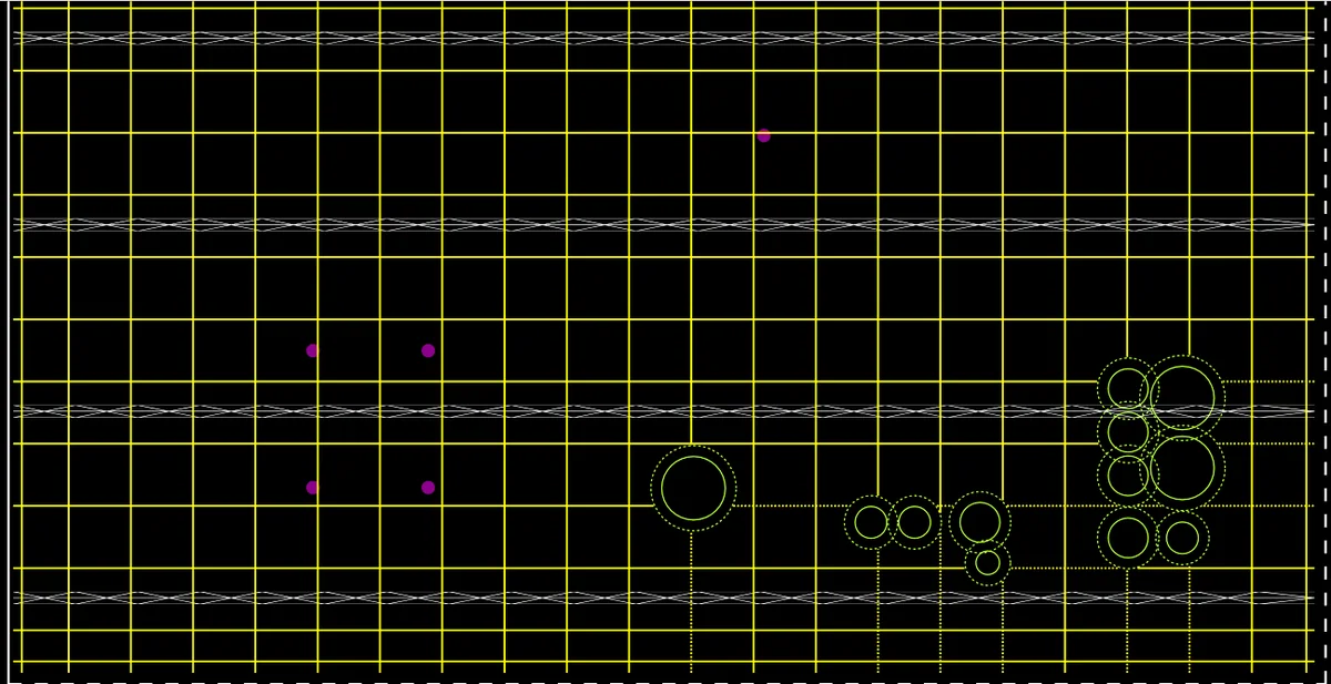 CAD-Ansicht einer Fertigbetondecke mit Raster, Einbauteilen und Öffnungen